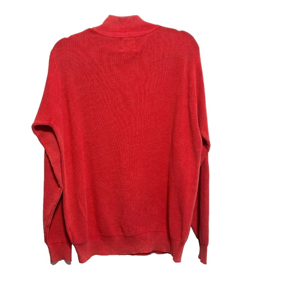 F/X Fusion Sweater Men's Sz M Apricot 1/4" Zip Waffle Knit - Picture 2 of 6